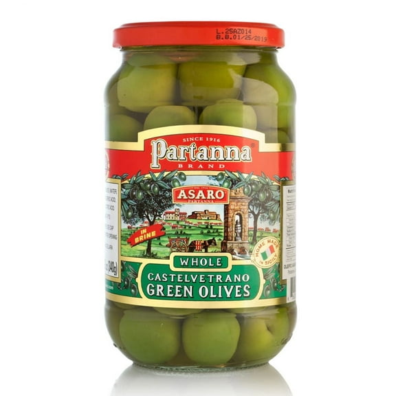 Partanna Whole Castelvetrano Olives - Authentic Sicilian - Product Of Italy - Premium Handpicked Imported Italian Green Olives Great For Every Occasion - 12 oz Jar