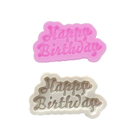 Silicone 3D Happy Birthday Letters Mold Ice Jelly jelly mold; chocolate ...