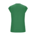 thumbnail image 5 of AXXD Womens Summer Tops Green Basic 2024 Casual Solid Color Loose Sleeveless T-shirt Top, 5 of 6