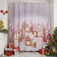 thumbnail image 3 of Pink Christmas Shower Curtain, Xmas Farmhouse Snowflake Tree Waterproof Fabric Shower Curtains with 12 Hooks, Bathroom Curtain Set for Bathroom Accessories Decor, 60 x 72 Inches, 3 of 9