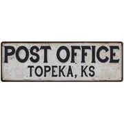 Topeka, Ks Post Office Sign Vintage 6x18 206180011205