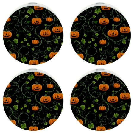 

YZUOUZY Night Lights Plug into Wall Lamps for Bedroom 4-PC Pumpkins Lanterns Halloween