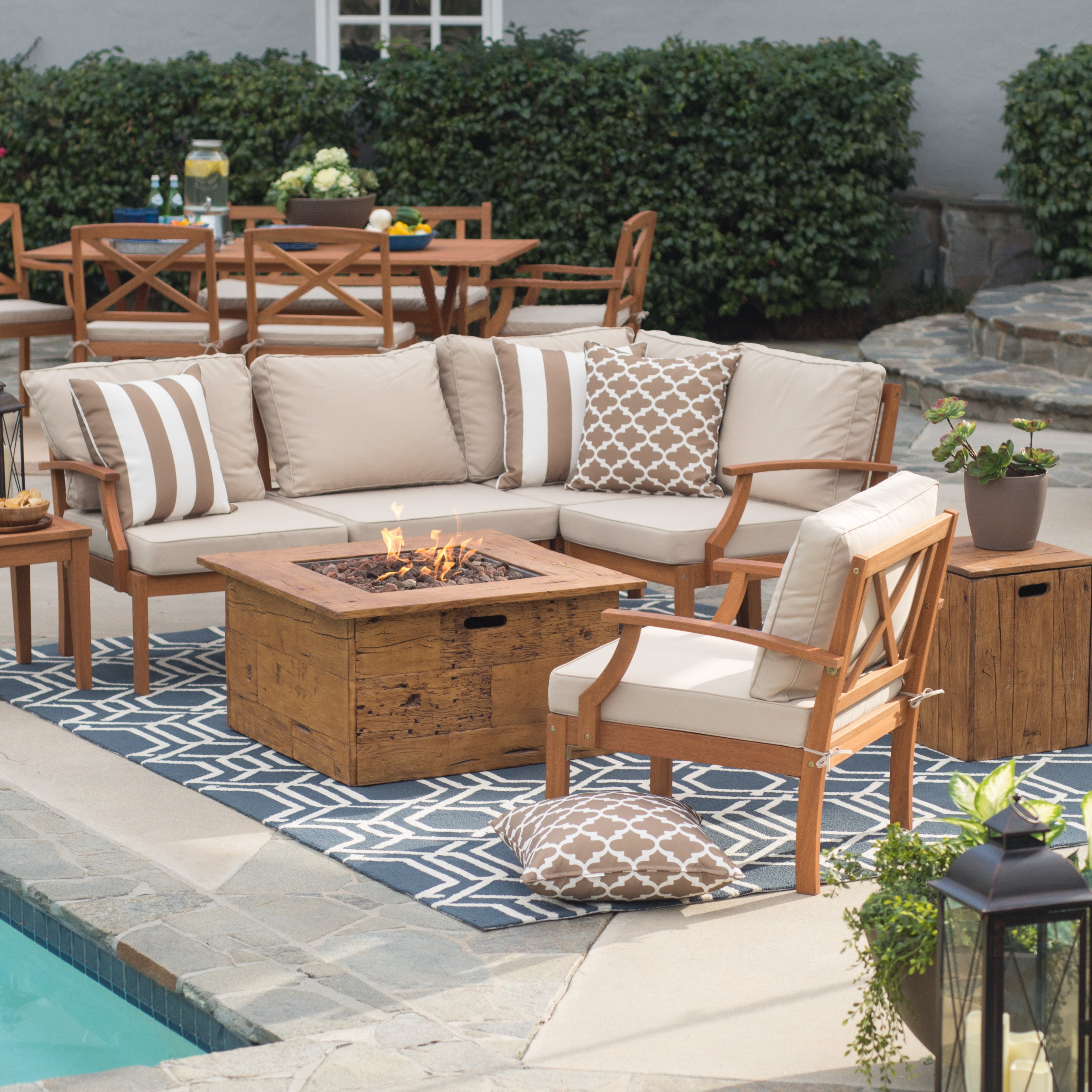 Belham Living Brighton Outdoor Wood Conversation Set With Juurg Belham Living Brighton Outdoor Wood Conversation Set With Juurg Fire Pit Com