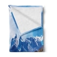 thumbnail image 2 of Landscape Soft Flannel Fleece Throw Blanket, Lake Pehoe Torres del Paine National Park Patagonia Chile, Cozy Plush for Indoor and Outdoor Use, 70" x 90", Dark Khaki Azure Blue, by Ambesonne, 2 of 5