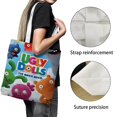 thumbnail image 3 of Ugly Doll / Uglydolls Bolso de tela con estampado de lienzo para mujer, bolsa de compras reutilizable y estética, con cremallera interior, regalo para mujer,40*45cm., 3 of 6