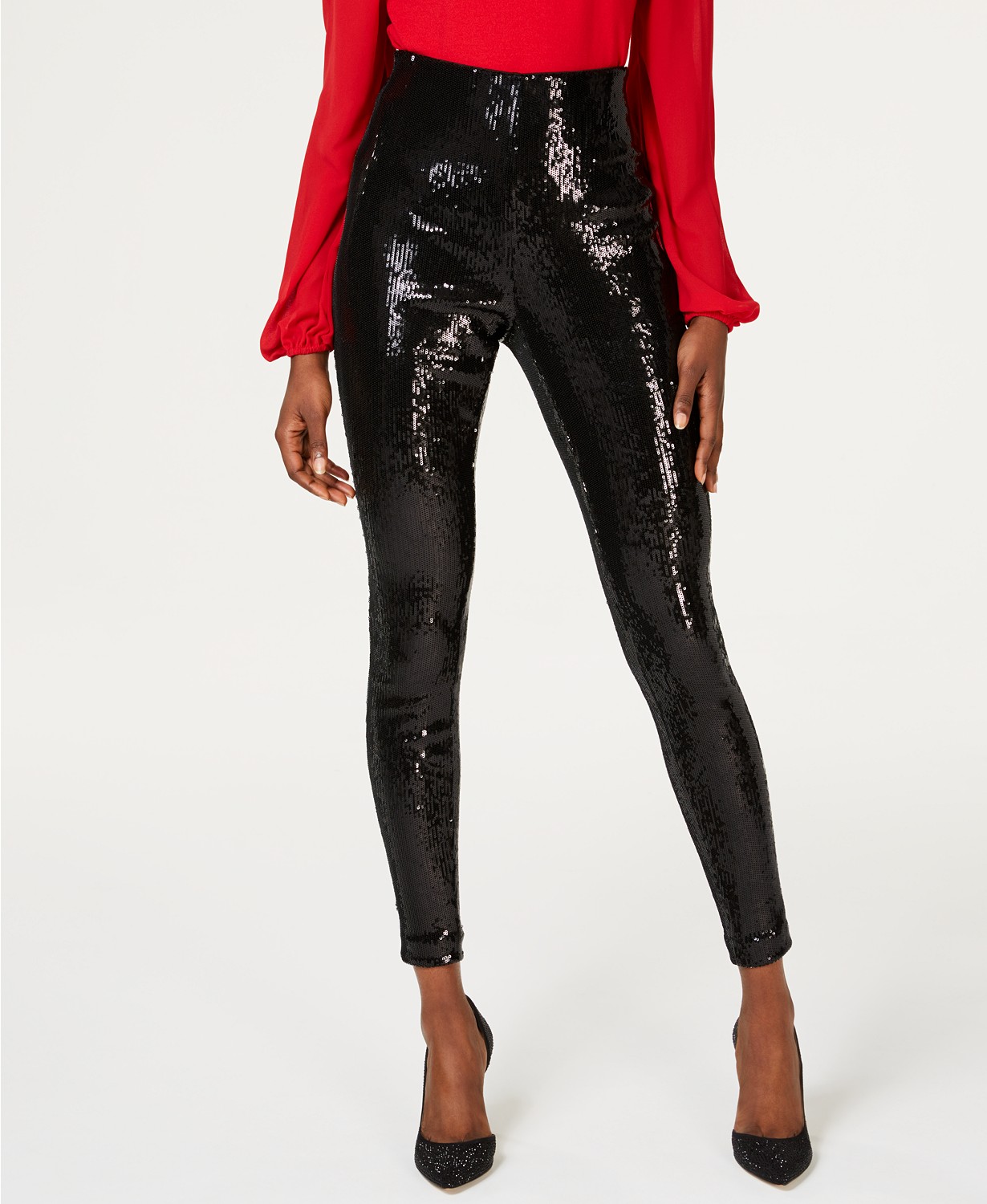 Petite Sequined Skinny Pants 