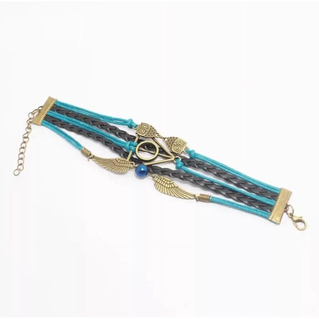 2025 Pulsera de las Reliquias de la Muerte de Harry Potter, Snitch de Quidditch, Wing, Hedwig, Triángulo de la Muerte, Juguetes, Escuela de Magia, Regalo, Pulsera