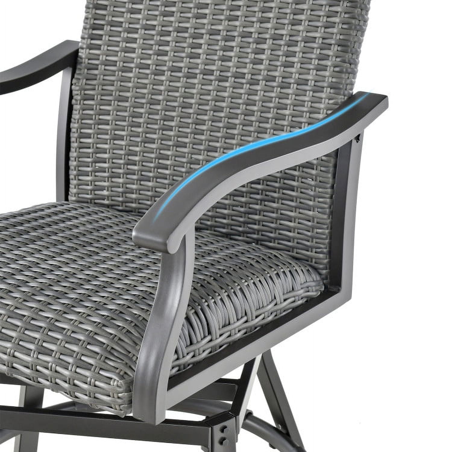 Aimee Lii 3 Pieces Swivel Bar Set with 4D Air Fiber Cushion, Outdoor Patio Furniture