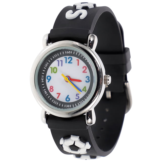 Miangastore Black Kids Watch with Adorable 3D Cartoon Patterns Great for Children Cultivates Time Concepts Premium Quartz Material Fits Most Wrist Sizes