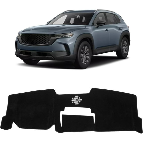 Canvcle Dash Cover for Mazda CX-50 2023-2025 (Without HUD) Left Hand Driving Polyester Non-Slip Center Console Interior Accessories Sunshade Windshield Glare Black