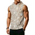 thumbnail image 3 of Men’s Sleeveless Hoodie Vest with Drawstring Hood and Front Pocket Casual Loose Fit Camouflage Print Athletic Top for Outdoor Activities, 3 of 7