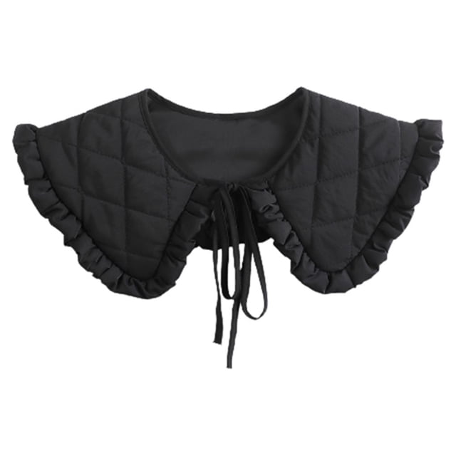 Minnieouse Chal de cuello falso para mujer, abrigo acolchado con volantes para fiesta de cumpleaños, chaqueta, camiseta, Capelet, cubierta de cuello a la Accesorios de disfraces Negro Minnieouse AP013193-01