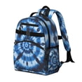 thumbnail image 2 of Blue White Tie Dye Spiral Pattern Backpack for School,Cute School Bag,Schoolbag with Adjustable Shoulder Straps & Padded Back,15.25"x11.5"x5.25", 2 of 5
