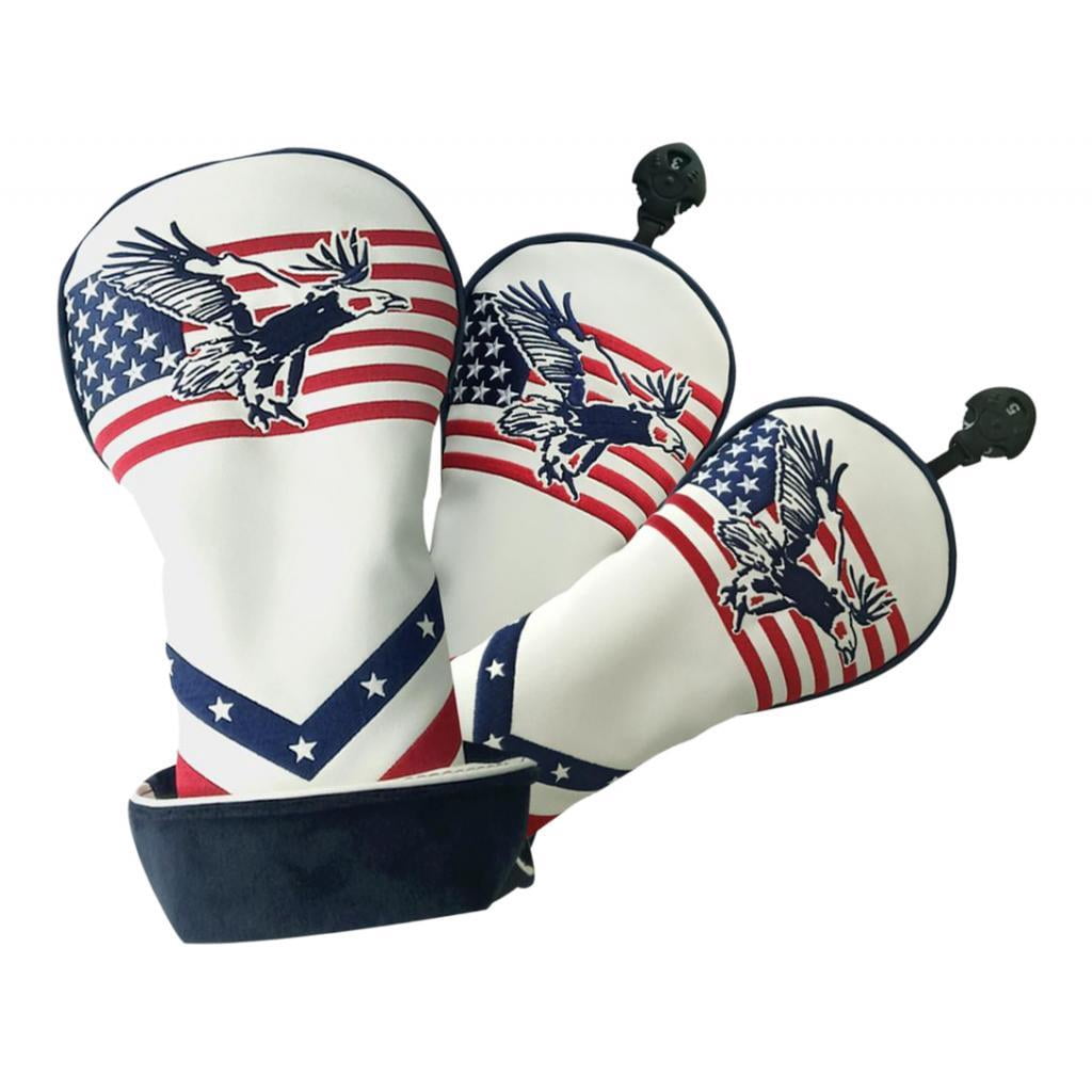 DimyFew 3pcs Golf Wood Driver Headcover Eagle Golfer Club Drivers Head Covers No. 1 3 5