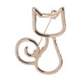 thumbnail image 2 of Eosunjian Women Brooch Hollow Kitty Shape Smooth Stainless Anti-slip Wear-resistant Coat Collar Hat Scarf Decoration Clothes Pin Business Events Garment Jewelry Golden, 2 of 12