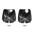 thumbnail image 3 of Cauagu Futuristic Moonlit Cityscape Print Women's 2 in 1 Running Shorts Athletic Workout Gym Yoga Shorts Running Shorts for Women-Large, 3 of 7