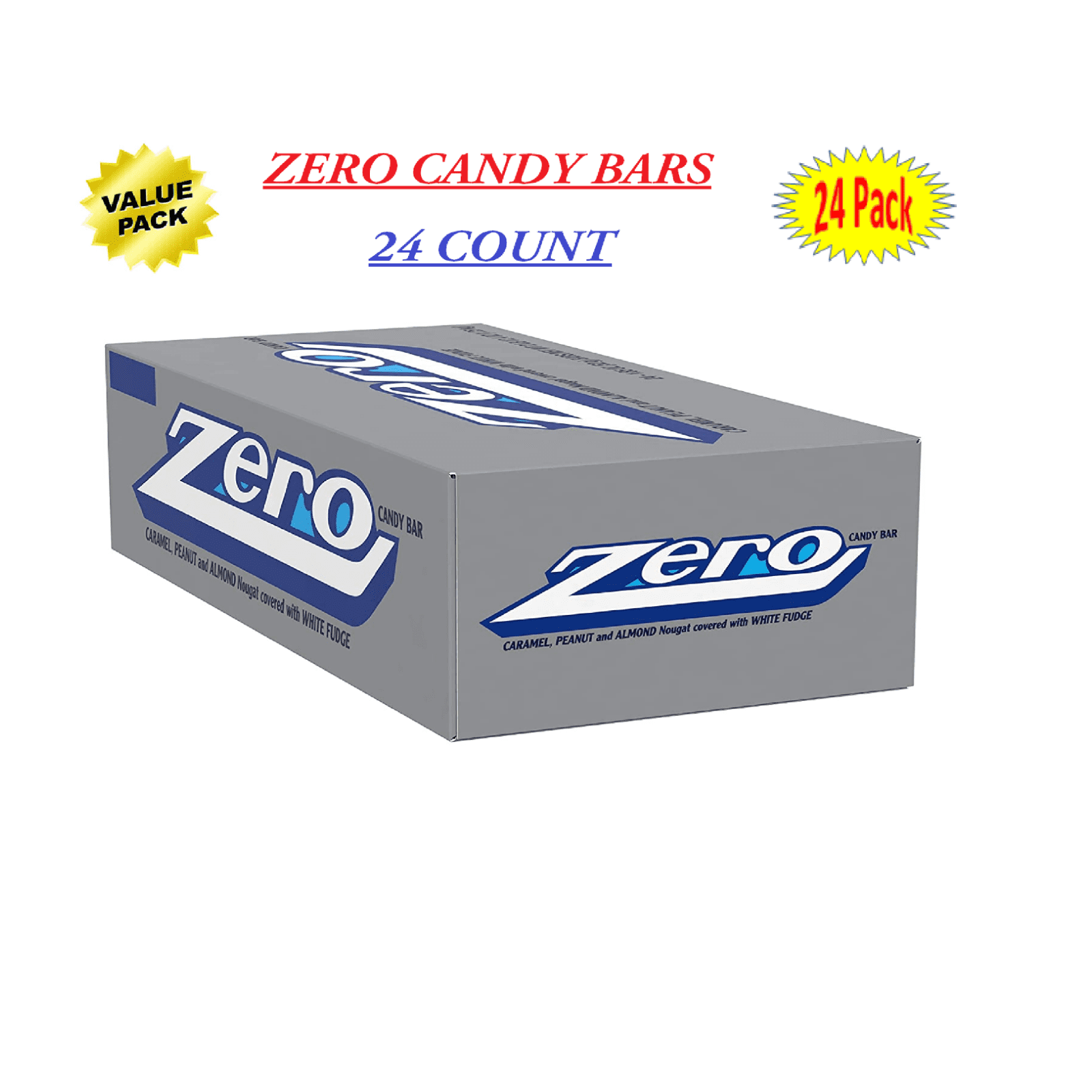 ZERO White Fudge Candy Bar (Pack of 24)