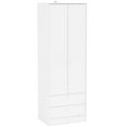 thumbnail image 3 of Polifurniture Denmark Modern 2 Door Bedroom Armoire with 2 Drawers, White, 3 of 10