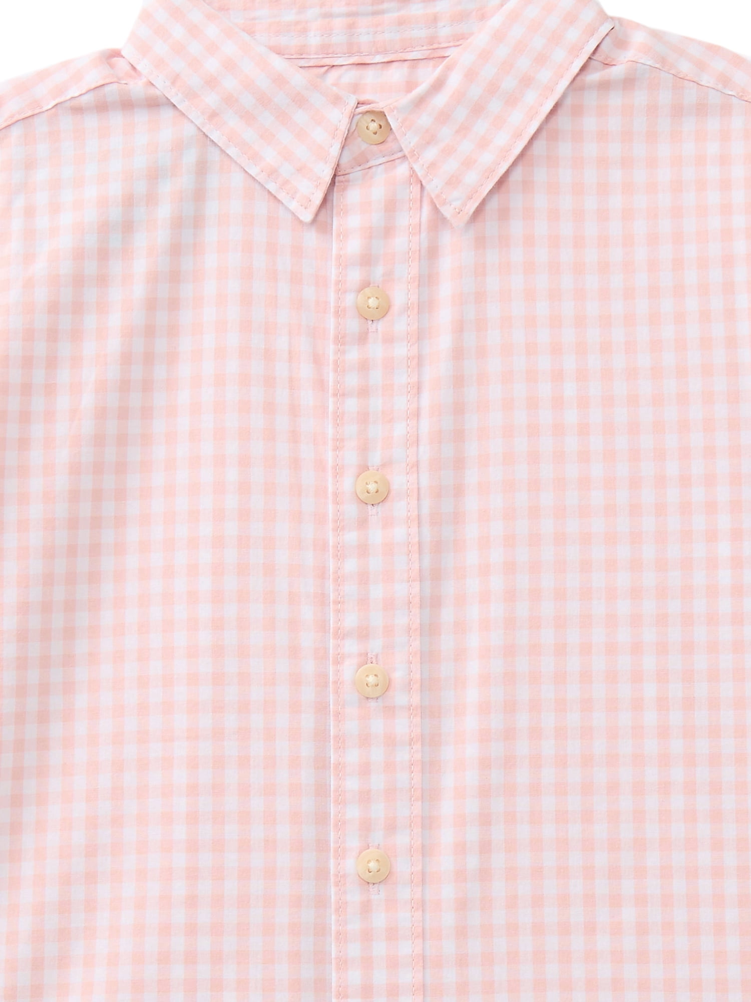 Wonder Nation Boys Cotton Button Down Shirt with Short Sleeves, Sizes 4/5-18 & Husky