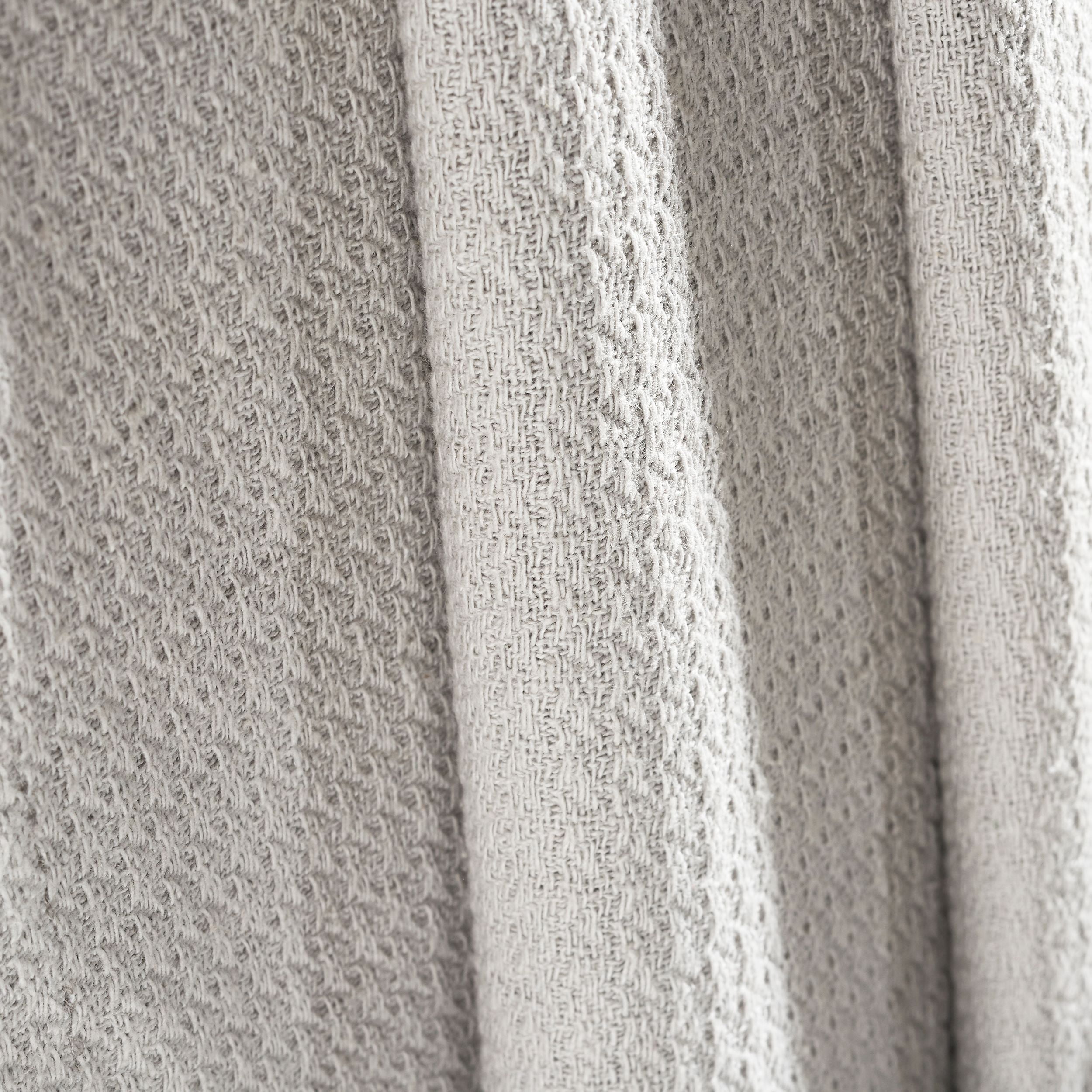 Superior Waffle Weave Knit Cotton Blanket, Throw Size, Silver