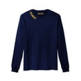 thumbnail image 2 of Daxton Premium Delaware Men Long Sleeves T Shirt Ultra Soft Medium Weight Cotton, Navy Tee Gold Letters XS, 2 of 3