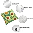 thumbnail image 4 of SHANXI  Cute Kawaii Green Avocado White Illustrations Summer Fruit Pillow Covers Pillowcases Home Decor Bed Couch Sofa Office Living Room Cushion 22x22in, 4 of 5