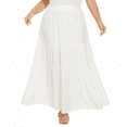 thumbnail image 2 of Beautybatik White Women Boho Gypsy Summer Elastic Waist Renaissance Maxi Flowy Long Tiered Plus Size Skirt 2X, 2 of 5