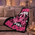 thumbnail image 6 of Pink Power Floral Ribbon Breast Cancer Awareness Empowering, Cozy Friendship Quote Scene, Warm Flannel Blanket for Living Room and Reading Nook, Art Lovers Friendship Gift, Artistic Home Decor, 6 of 9