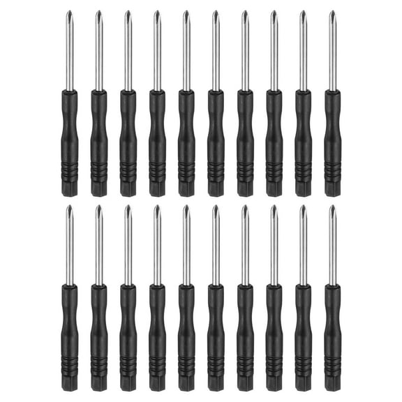 Uxcell 20pcs PH1 Mini Phillips Screwdriver #1 3.1" Length Screwdrivers 1.8" Carbon Steel with Ergonomic Handle for DIY Repairing, Black