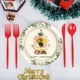thumbnail image 4 of Paquete de 16 platos de papel con diseño de árbol de Navidad | Bandejas desechables de 23 y 18 cm para fiestas y cumpleaños | Vajilla festiva para postres y aperitivos, 4 of 5