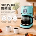 thumbnail image 4 of Nostalgia Retro Coffee Maker, 10-Cup One Button Brewing Classic Coffee Machine with Reusable Filter, Aqua, 4 of 9