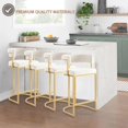 thumbnail image 2 of Bar Stools Set of 4 for Kitchen Counter, 26" Bar Chairs with Back, Modern Height Island Barstools, Upholstered Breakfast Stools for Dining Room, Cafe, Kitchen Island, Comfy, Ivory, 2 of 14