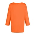 thumbnail image 5 of DENGDENG 3/4 Length Sleeve Shirts for Women Casual Boat Neck Tops Plus Size Elbow Summer Blouses Cute Three Quarter Length Pullover Top Boho Tunics Orange S, 5 of 9