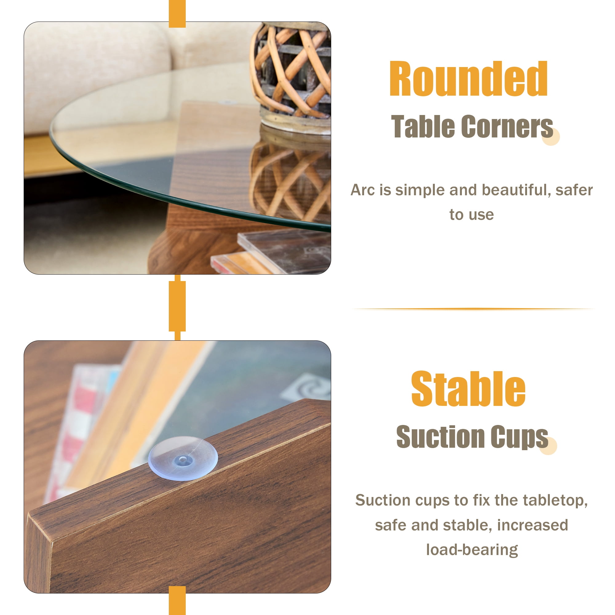 Round Tempered Glass Coffee Table, 31.5" Diameter