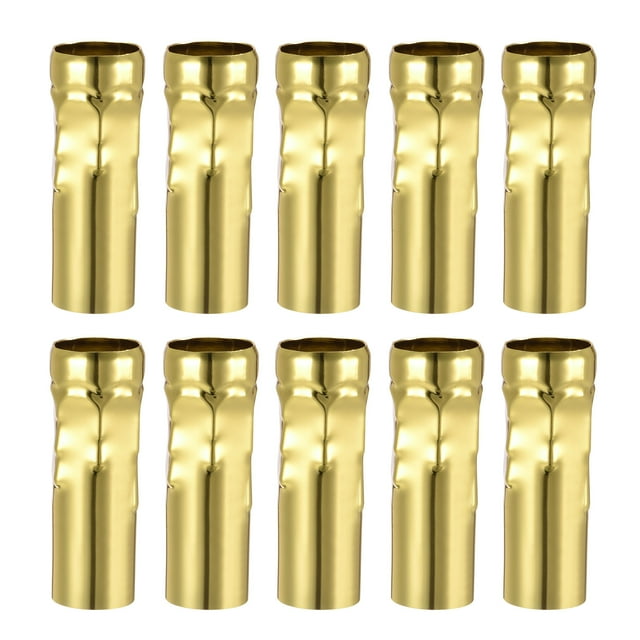 Unique Bargains 3 Inch Tall E14 Iron Candle Shape Socket Covers for Chandelier Gold 10 Count