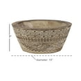 thumbnail image 5 of Decmode Large Round Decorative Hand-Carved Brown & White Wood Bowl w/ Tribal Design, 15.5” x 7”, 5 of 5