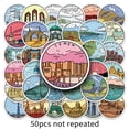 thumbnail image 2 of Paquete de pegatinas con lugares pintorescos de Oriente Medio, 50 unidades, impermeables, 2 of 3