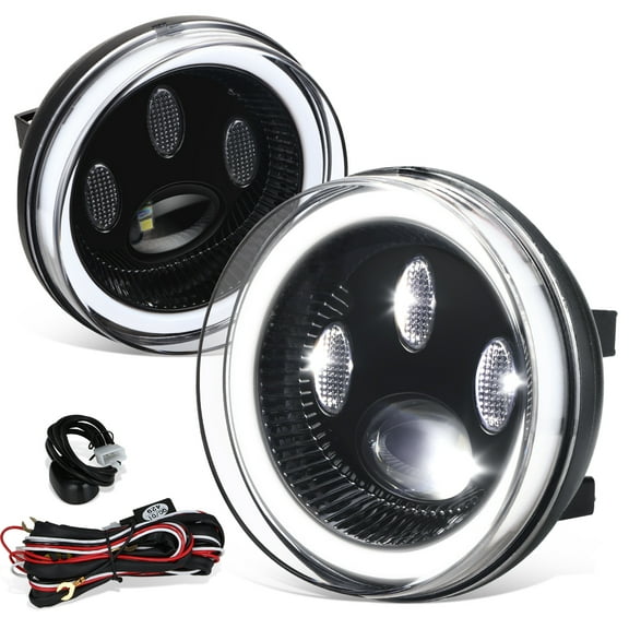 DNA Motoring FL-ZTL-370-CH For 2007-2014 GMC Sierra 1500 2500 3500 Clear Lens LED Projector Fog Light Lamps With Switch
