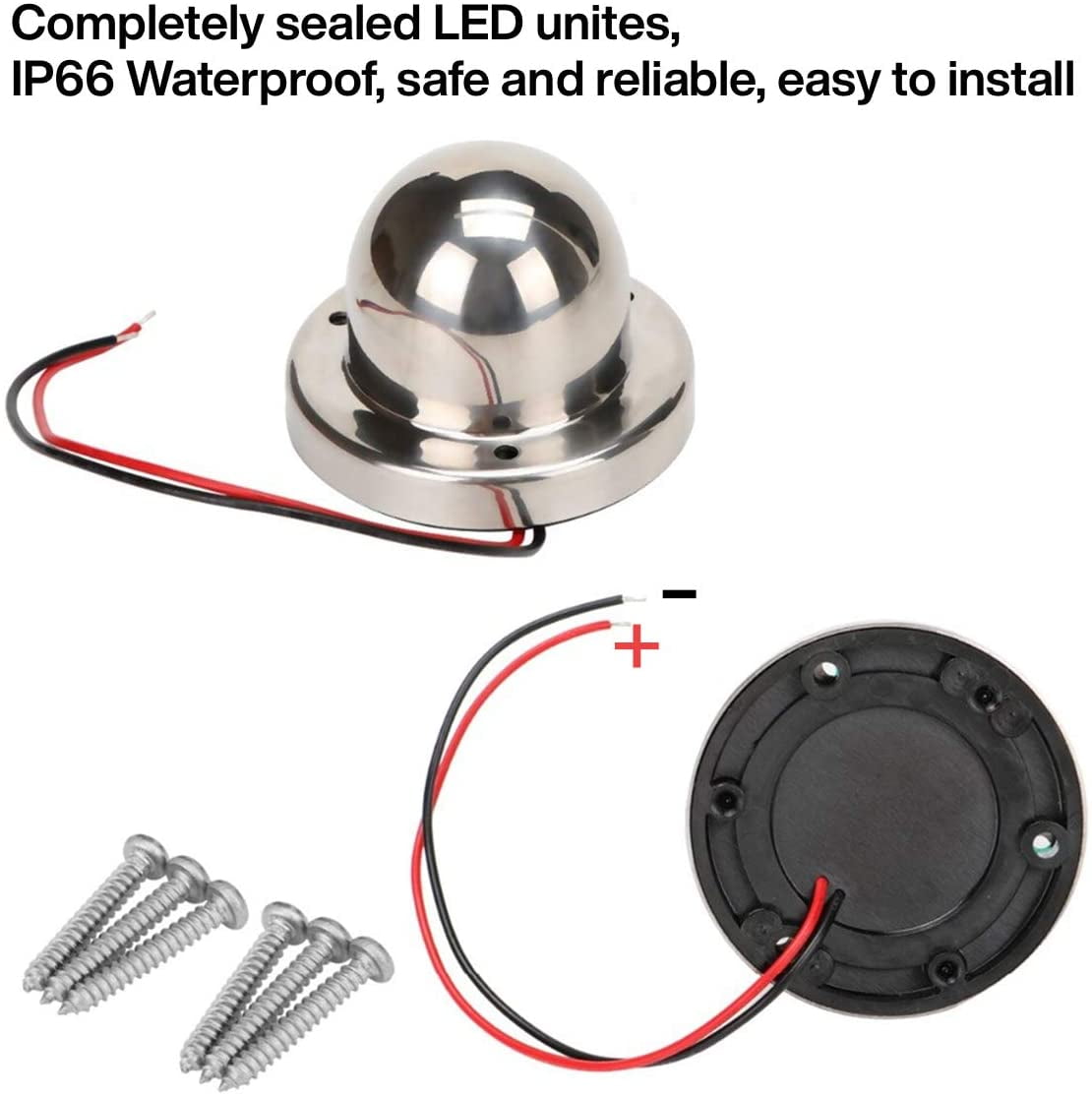 Alyvia Stainless Steel Covers and Polycarbonate Lens to Resist Corrosion Marine Navigation Bow Lights for Pontoons, Starboard, Yacht and Chandlery Boat | 1 Pack