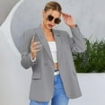 thumbnail image 2 of Siilsaa Casual Blazer Women's Long Sleeve Classic Draped Open Front Lightweight Blazer Grey,XL, 2 of 5