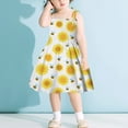 thumbnail image 3 of ZHUASHUM flower girl dresses for wedding Sleeveless Casual Beach Clothes Baby Summer Girls Dresses Kids Strap Toddler Skirt easter dresses Yellow,Size:3-4 Years, 3 of 3