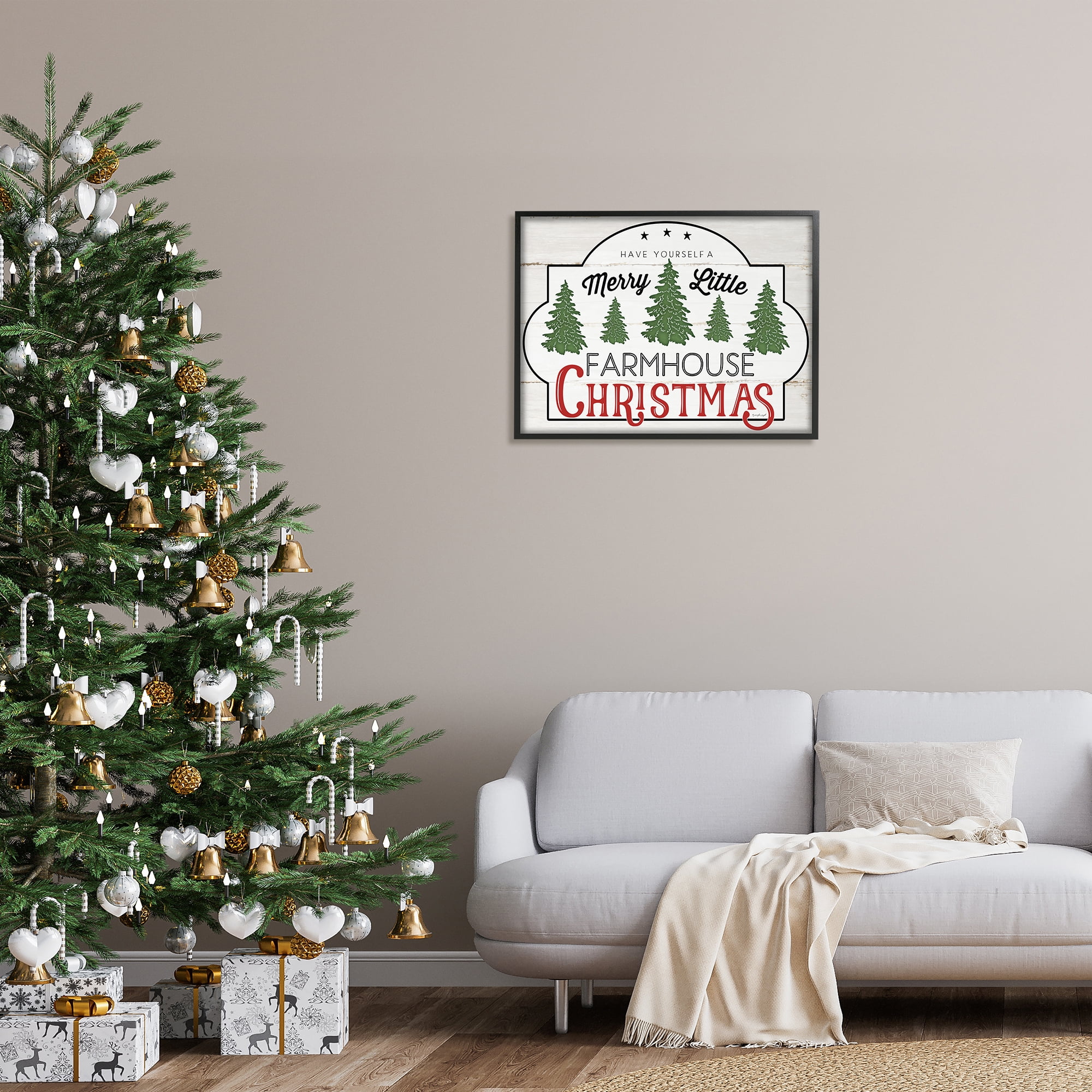 Stupell Indtries Have Yourself a Merry Little Farmhoe Christmas Sign,30 x 24,Design by Jennifer Pugh