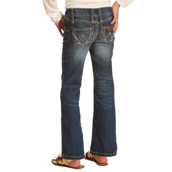 Wrangler Girls  Girls Low-Rise Premium Jean 16 REG Medium Blue
