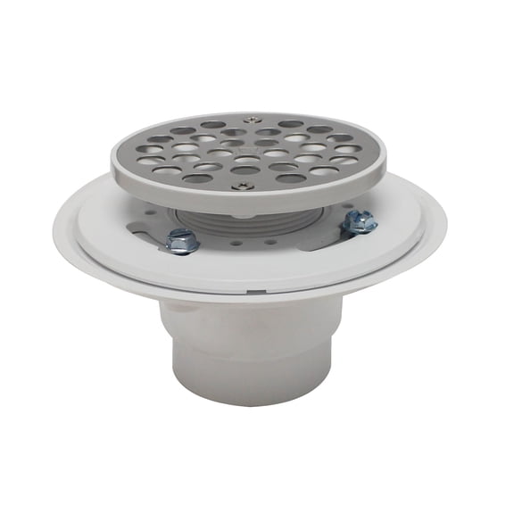 Keeney SD4PVCADJ Beveled Edge Solvent Weld Shower Drain for 2 in. PVC