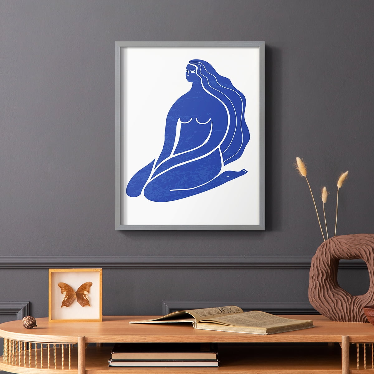 Matisse CIX Framed Print in Gray Solid Wood 11 x 14 Framed Print