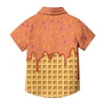 thumbnail image 4 of MGDXOX Kids Short Sleeve Ice Cream Print Button Down Shirts Lightweight Breathable Fabric Spring Summer Fun Casual Wear Orange 3-4 years, 4 of 8