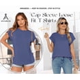 thumbnail image 5 of ANRABESS Womens Tops Summer Cap Sleeve Basic Tee Shirts 2026 Trendy Loose Fit Casual Dressy Business Work Tshirts Clothes Blue Purple Small, 5 of 12