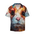 thumbnail image 2 of Lsque Oil Painting Colorful Hamster print Men's Cuban Collar Short Sleeve Shirt Summer Beachwear Casual Button Down Fashionable Vacation Leisure Shirt-3X-Large, 2 of 7