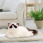 Realistic Cat Doll Toy, Soft Plush Cat Figure, Lifelike Pet Replica with Adorable Expressions, High-Quality Comfortable Material, Easy to Clean Companion for Kids and Adults