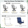 thumbnail image 6 of Aoodor 2Pcs Outdoor Patio Dining Chair Cushion Set, Fade and Water Resistant Polyester Fabric Cover with Ties and Zipper, 44''x21''x3.2'' - Navy Blue, 6 of 8
